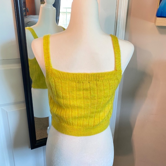 Wild Fable Yellow Cropped Sweater Knit Tank Top - Picture 4 of 4